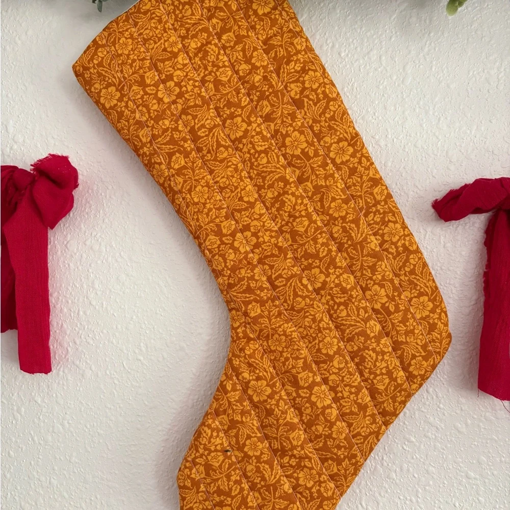 Festive Orange and Red Holiday Stocking